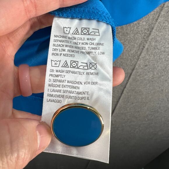 GRAVER Susan Graver LK Fusion 3/4 S1v Cutaway Hem Blazer Cabana Blue X-Large - Picture 9 of 11